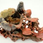 Hand-Carved Chinese Soapstone Vase with Fish Motif