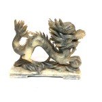 Hand-Carved Chinese Dragon Soapstone Sculpture