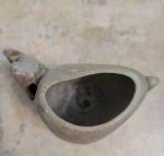 Chinese Soapstone Carved Vase with Leaf Design