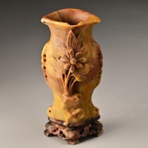 Vintage Chinese Soapstone Feng Shui Vase