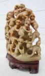 Vintage Chinese Hand-Carved Soapstone Monkey Sculpture