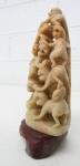 Vintage Chinese Hand-Carved Soapstone Monkey Sculpture