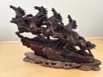Hand-Carved Vintage Chinese Soapstone Stallion Statue