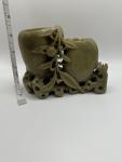 Chinese Vintage Hand-Carved Soapstone Double Vase