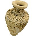 Vintage Signed Cinnabar Soapstone Vase Carving