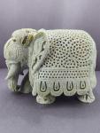 Hand-Carved Soapstone Elephant Statue in Two Sizes