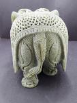 Hand-Carved Soapstone Elephant Statue in Two Sizes