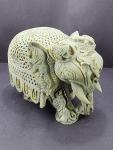 Hand-Carved Soapstone Elephant Statue in Two Sizes