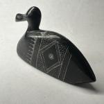 Hand-Carved Black Soapstone Bird Figurines