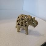 Elephant Family Soapstone Carving with Baby