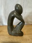 Hand-Carved Soapstone Thinking Man Statue
