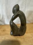 Hand-Carved Soapstone Thinking Man Statue