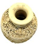 Vintage Signed Cinnabar Soapstone Vase Carving