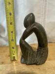 Hand-Carved Soapstone Thinking Man Statue