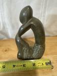 Hand-Carved Soapstone Thinking Man Statue