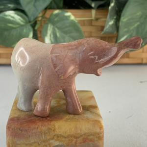Hand Carved Soapstone Baby Elephant Figurine