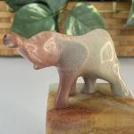 Hand Carved Soapstone Baby Elephant Figurine