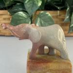 Hand Carved Soapstone Baby Elephant Figurine