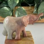 Hand Carved Soapstone Baby Elephant Figurine