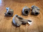 Set of 4 Vintage Chinese Soapstone Monkey Figurines