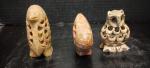 Owl, Penguin & Fish Soapstone Animal Carvings Set