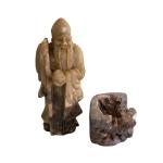 Chinese Soapstone Shou Lao Figurine for Longevity