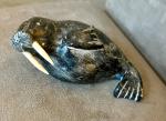 Inuit Soapstone Walrus Figurine by J Ayek