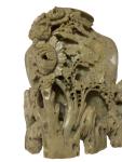 Chinese Hand Carved Soapstone Floral Vase 9”