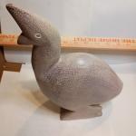 Hand-Carved Vintage Soapstone Bird Sculpture 9.5"x6.5