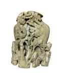 Chinese Hand Carved Soapstone Floral Vase 9”