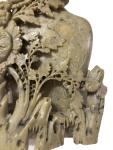 Chinese Hand Carved Soapstone Floral Vase 9”