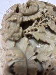 Chinese Hand Carved Soapstone Floral Vase 9”