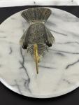 Egyptian Ibis Bird Soapstone and Brass Carving