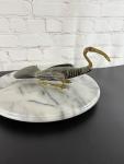 Egyptian Ibis Bird Soapstone and Brass Carving