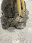 Inuit Soapstone Walrus and Pup Sculpture
