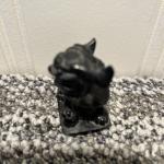 Hand-Carved Black Soapstone Foo Dog Figurine