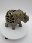 Hand-Carved Vintage Soapstone Elephant Figurine