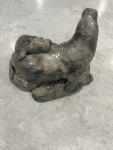 Inuit Soapstone Walrus and Pup Sculpture