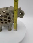 Hand-Carved Vintage Soapstone Elephant Figurine