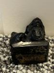 Hand-Carved Black Soapstone Foo Dog Figurine