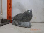Inuit Seal Soapstone Sculpture - Hand Carved Art