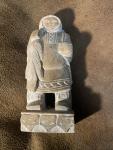Inuit Hand-Carved Soapstone Hunter with Beaver