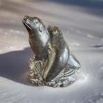 Inuit-Style Soapstone Seal Sculpture, Signed