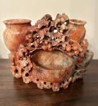 Large Antique Chinese Soapstone Vase with Garden Scene