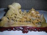 Chinese Hand-carved Soapstone Mountain Village Sculpture