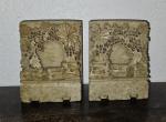 Vintage Floral Chinese Soapstone Carvings (2 pcs)