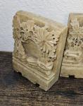 Vintage Floral Chinese Soapstone Carvings (2 pcs)