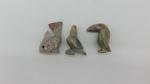 Set of 3 Small Soapstone Animal Figurines