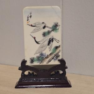 White Crane Soapstone Seal Carving