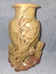 Vintage Chinese Soapstone Vase Sculpture, 8 Inches Tall